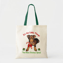 Bolsa Tote Presentes de Natal Miniatura Pinscher