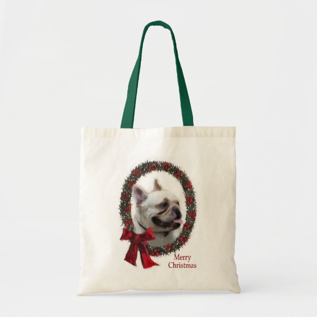Bolsa Tote Presentes de Natal para Bulldog Francês (Frente)