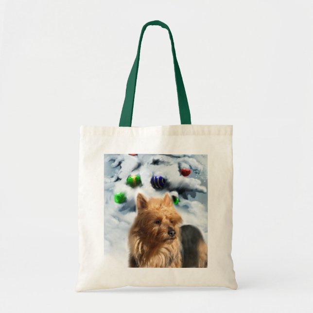 Bolsa Tote Presentes de Natal Terrier australianos (Frente)