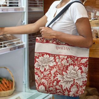 Bolsa Tote Presentes de Vintage Floral para o Red da Mãe