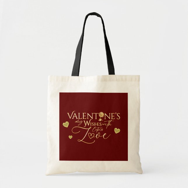 Bolsa Tote Presentes do Dia dos Namorados Vermelhos (Frente)