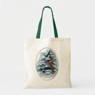 Bolsa Tote Presentes do Natal de Basenji