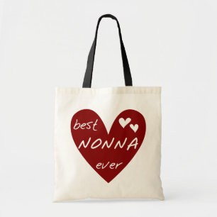 Bolsa Tote Presentes dos t-shirt de Nonna do coração vermel