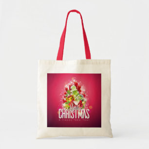Bolsa Tote Presentes e Árvores de Natal Vermelho Moderno Molh