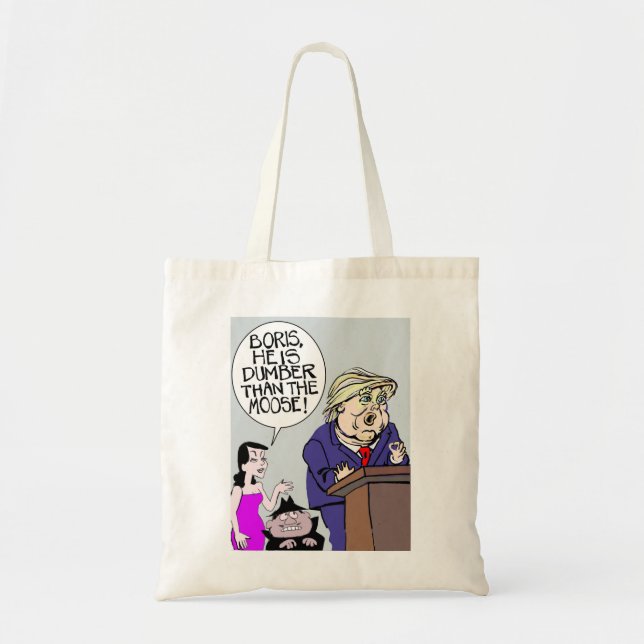 Bolsa Tote Presentes Engraçados Para Donald Boris E Natasha. (Frente)