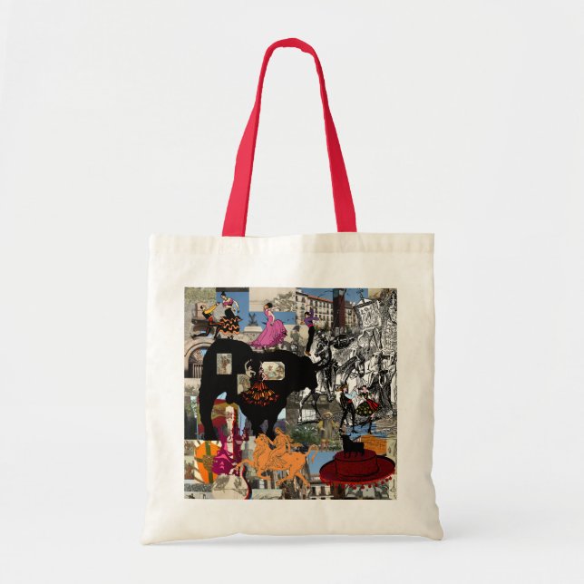 Bolsa Tote Presentes espanhóis da cultura da colagem da (Frente)