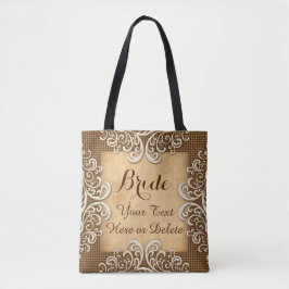 Bolsa Tote Presentes personalizados de Burlap e Casamento