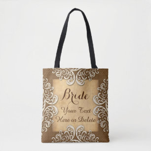 Bolsa Tote Presentes personalizados de Burlap e Casamento