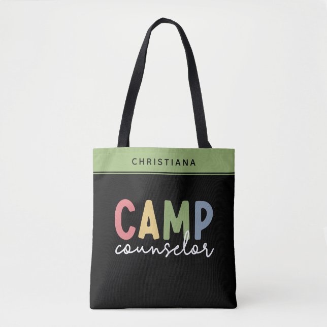 Bolsa Tote Presentes personalizados do conselheiro de acampam (Frente)