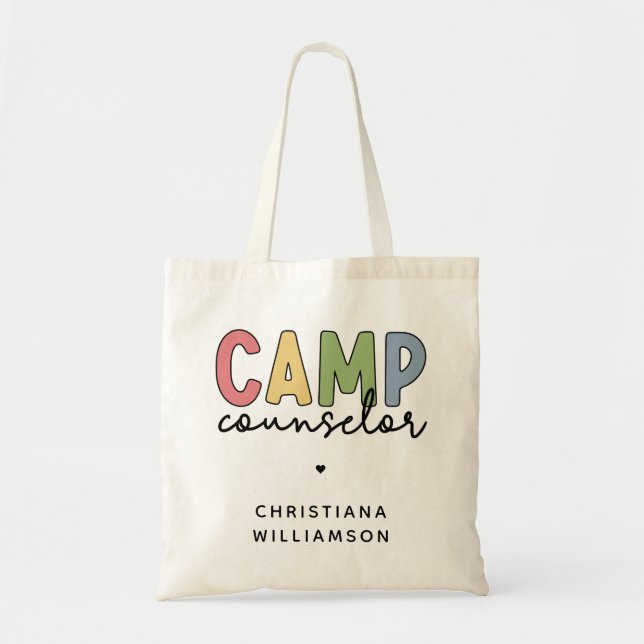 Bolsa Tote Presentes personalizados do conselheiro de acampam (Frente)