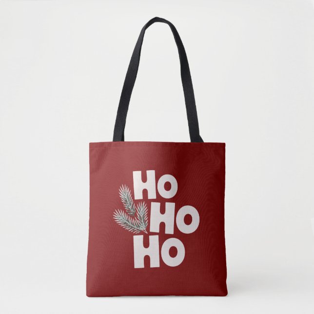 Bolsa Tote Presentes Sazonais de Natal Ho Ho Ho  (Frente)