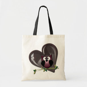 Bolsa Tote Presentes vermelhos bonitos da coruja e do coraç