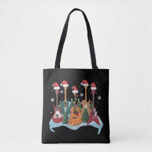 Bolsa Tote Presépio de Natal de Guitarra Retro Divertido Fest