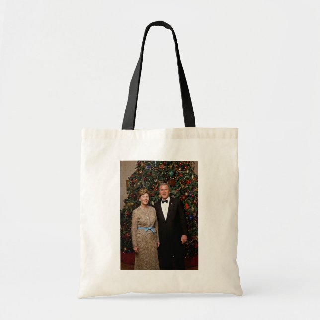 Bolsa Tote Presidente George Bush, Laura Casa Branca de Natal (Frente)