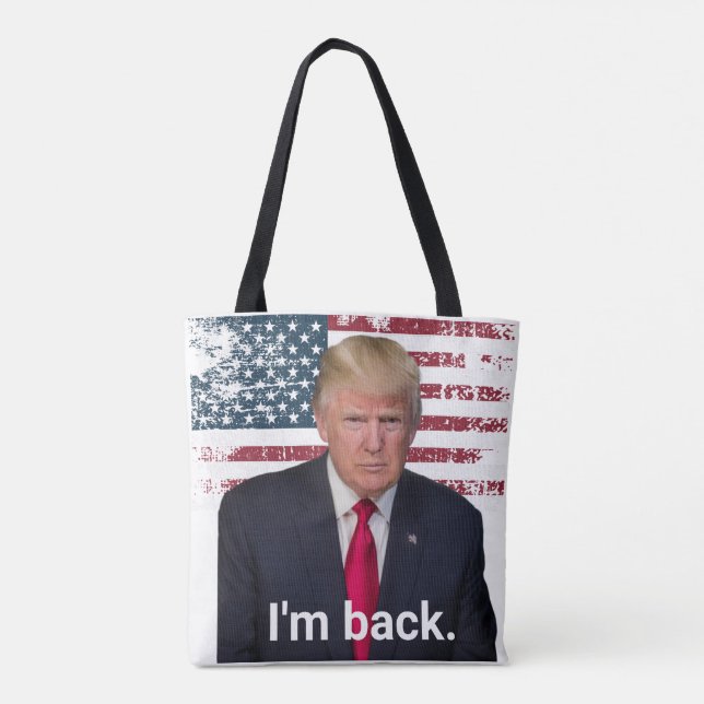 Bolsa Tote Presidente Trump Estou de Volta (Verso)
