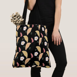 Bolsa Tote Presunto de Café da Manhã e Ovos com Coentro em um