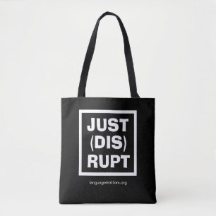 Bolsa Tote Preta JUST(DIS)RUPT por Language Matter