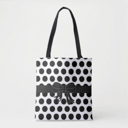 Bolsa Tote Preto & branco - bolinhas - bolsa/bolsa