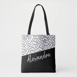Bolsa Tote Preto Branco Moderno Personalizado