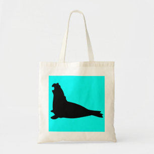Bolsa Tote Preto da sacola do selo de elefante