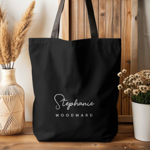 Bolsa Tote Preto de assinatura minimalista moderno