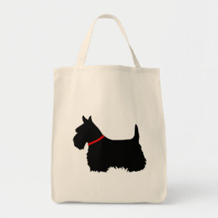 Bolsa Tote Preto de Terrier do Scottish, trança cletic, colar