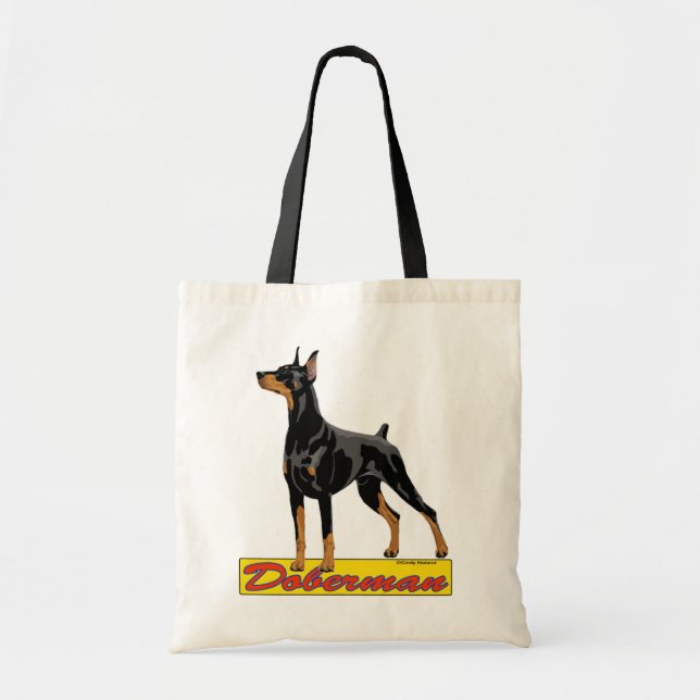 Bolsa Tote Preto do doberman (Frente)