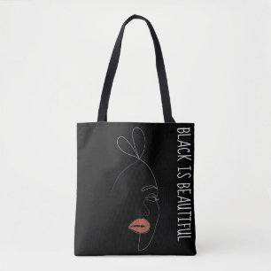 Bolsa Tote Preto é belo Solteiro Linha Arte Saco