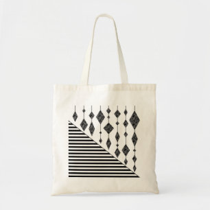 Bolsa Tote Preto e branco, abstrato, geométrico, simples, Dig