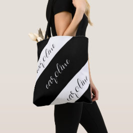 Bolsa Tote Preto e Branco com Chic Thick Slasers