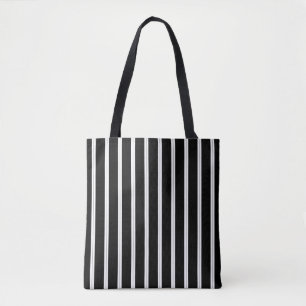 Bolsa Tote preto e branco com listras pretas