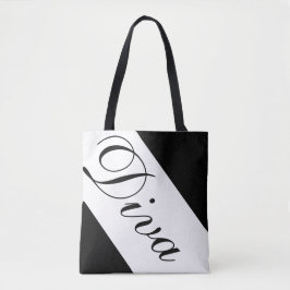 Bolsa Tote Preto e branco feminino