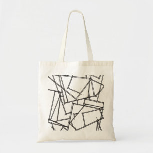 Bolsa Tote Preto e Branco Geométrico