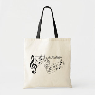 Bolsa Tote Preto e Branco Texto Personalizado Professor/Aluno