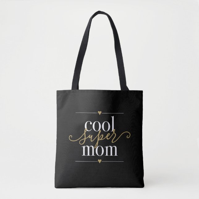 Bolsa Tote Preto E Dourado Super Mãe Moderna Elegante (Frente)