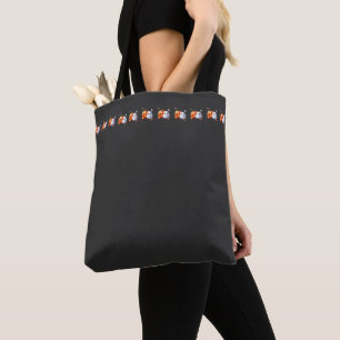 Bolsa Tote Preto e Laranja Fofo Feliz Halloween