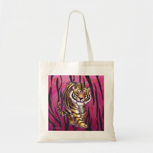 Bolsa Tote Preto e rosa para o Tigre (Frente)