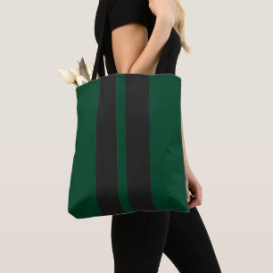 Bolsa Tote Preto e Verde de Corrida Britânico 🏁 Listras de