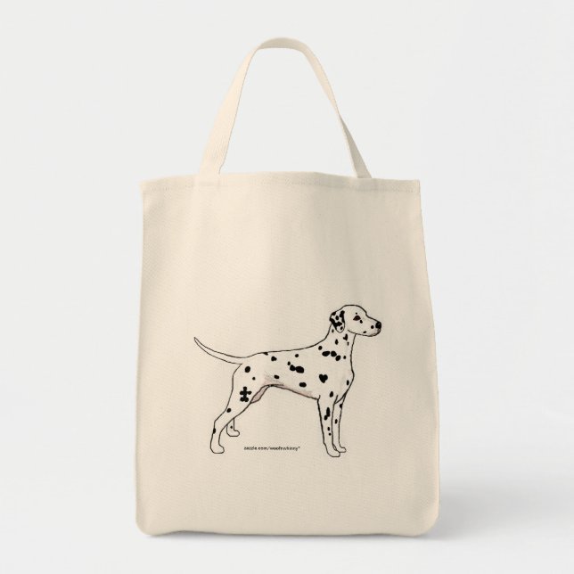Bolsa Tote (Preto manchado) saco Dalmatian (Frente)