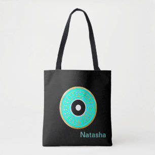 Bolsa Tote Preto, Olho Mau Azul Personalizado