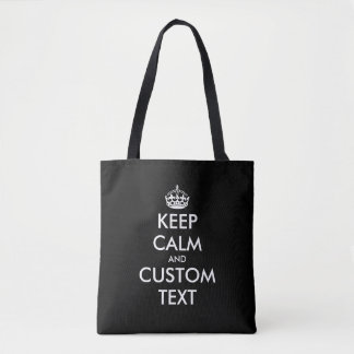 Bolsa Tote Preto personalizado mantenha a mídia calma compran