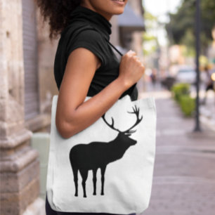 Bolsa Tote Preto Russo com Espírito Branco Silhout Animal