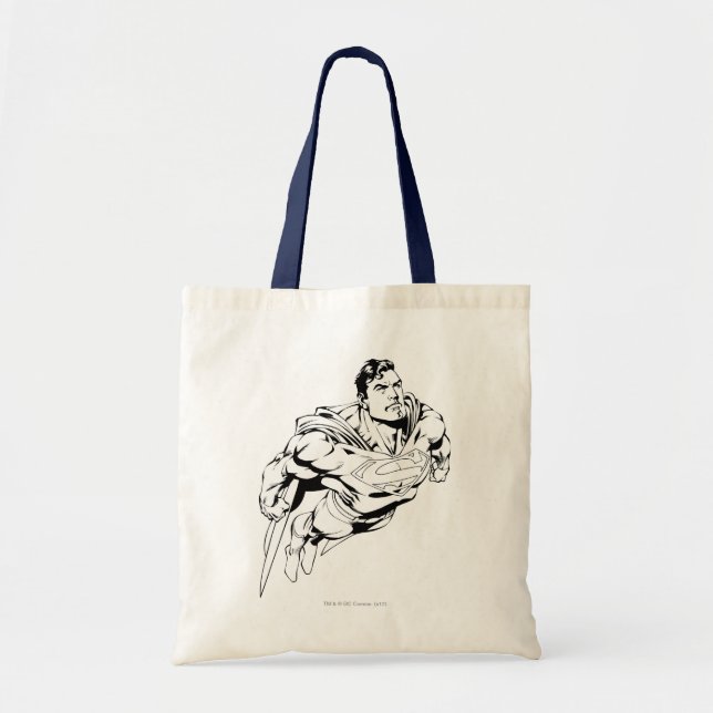 Bolsa Tote Preto-Super-Homem e Branco 1 (Frente)