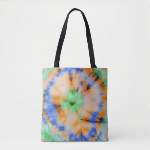 Bolsa Tote Preto Tie Dye, Grungy Vintage.