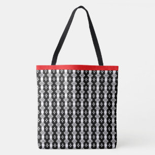 Bolsa Tote Preto Vermelho e Branco