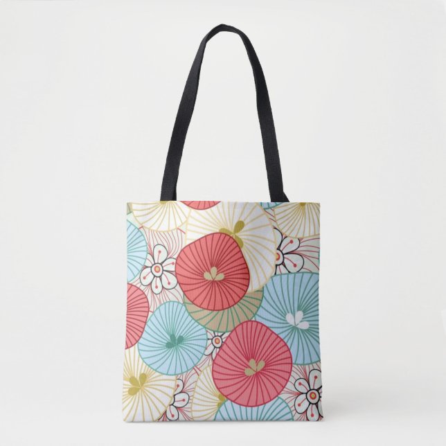 Bolsa Tote Pretty Abract Colorful Busy Floral Pattern (Frente)