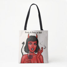 Bolsa Tote Pretty & Petty as Hell Devil Girl | Got