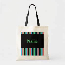Bolsa Tote Pretty Striped Budget Tote Bag Template - Green