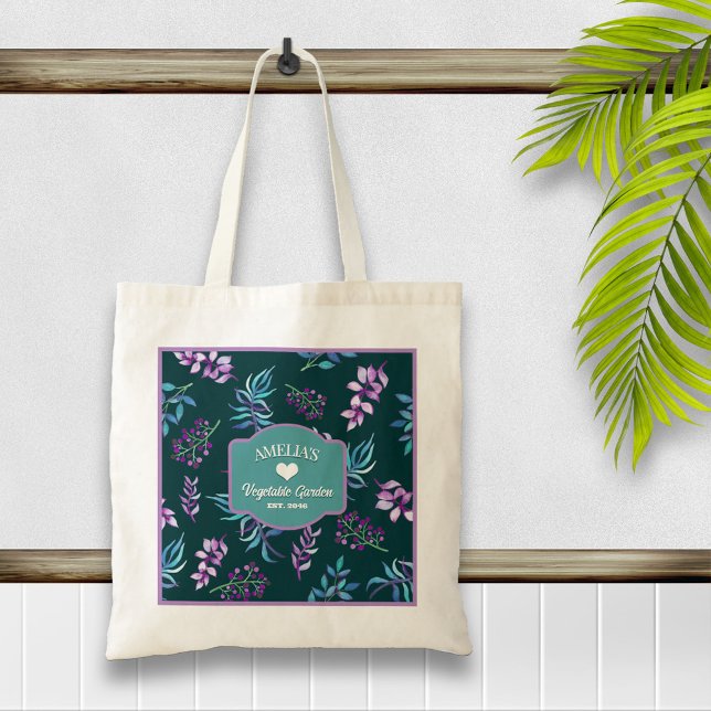Bolsa Tote Pretty Watercolor Floral Garden (Criador carregado)