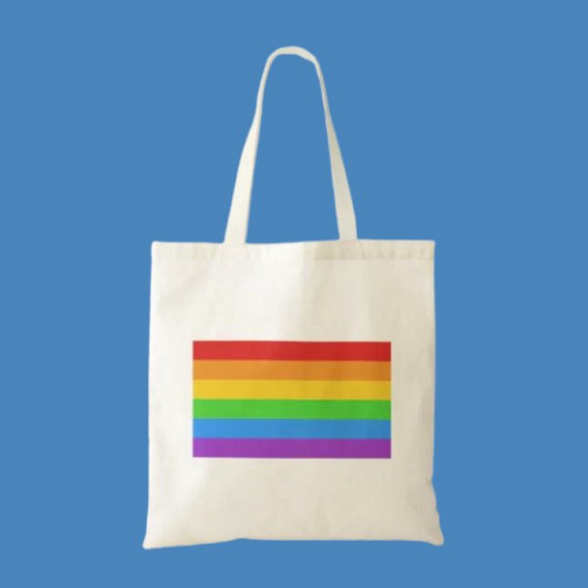 Bolsa Tote PrideCarry: Bandeira do Orgulho Rainbow (Criador carregado)